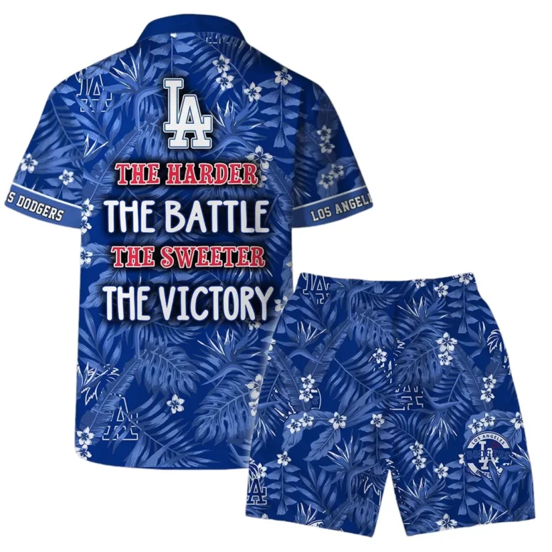 Los Angeles Dodgers Victory Palm Hawaiian Shirt