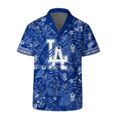 Los Angeles Dodgers Victory Palm Hawaiian Shirt Front - TeeAloha