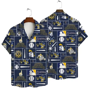 Milwaukee Brewers Baseball Icons Hawaiian Shirt