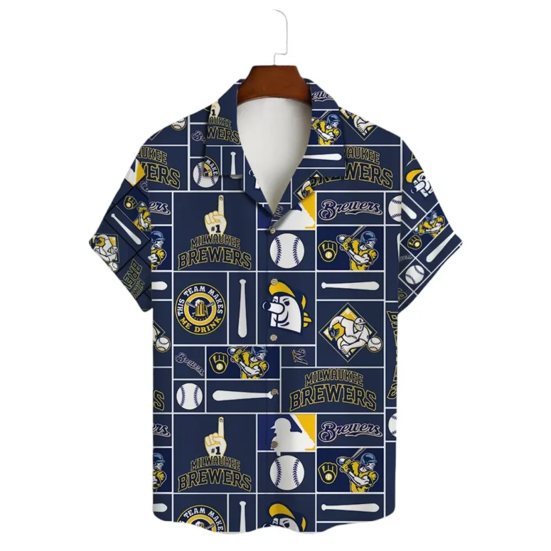 Milwaukee Brewers Baseball Icons Hawaiian Shirt