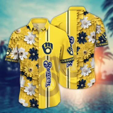 Milwaukee Brewers Daisy Delight Hawaiian Shirt