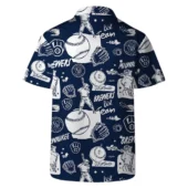 Milwaukee Brewers Doodle Hawaiian Shirt Back - TeeAloha