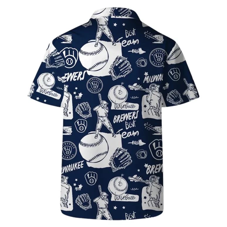 Milwaukee Brewers Doodle Hawaiian Shirt