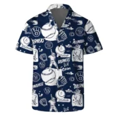 Milwaukee Brewers Doodle Hawaiian Shirt Front - TeeAloha