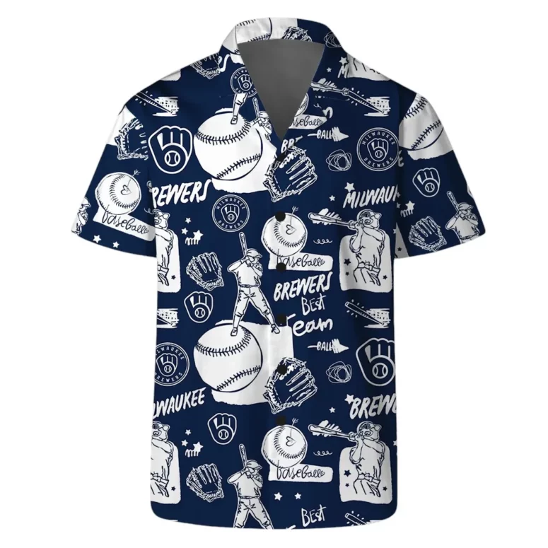 Milwaukee Brewers Doodle Hawaiian Shirt