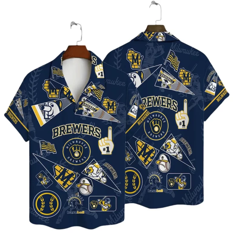 Milwaukee Brewers Fan Collage Hawaiian Shirt