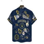 Milwaukee Brewers Fan Collage Hawaiian Shirt Back - TeeAloha