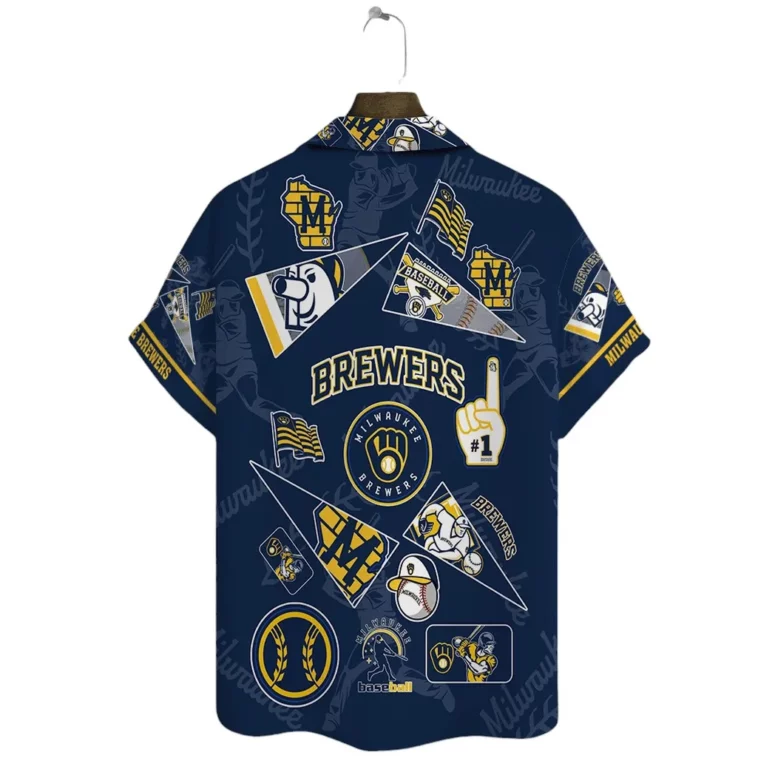 Milwaukee Brewers Fan Collage Hawaiian Shirt