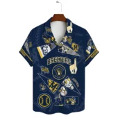 Milwaukee Brewers Fan Collage Hawaiian Shirt Front - TeeAloha