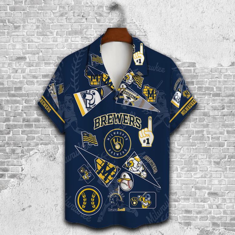 Milwaukee Brewers Fan Spirit Collage Hawaiian Shirt