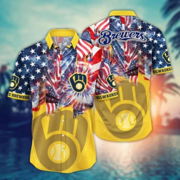 Milwaukee Brewers Fireworks Celebration Hawaiian Shirt