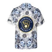 Milwaukee Brewers Hibiscus Splash Hawaiian Shirt Back - TeeAloha