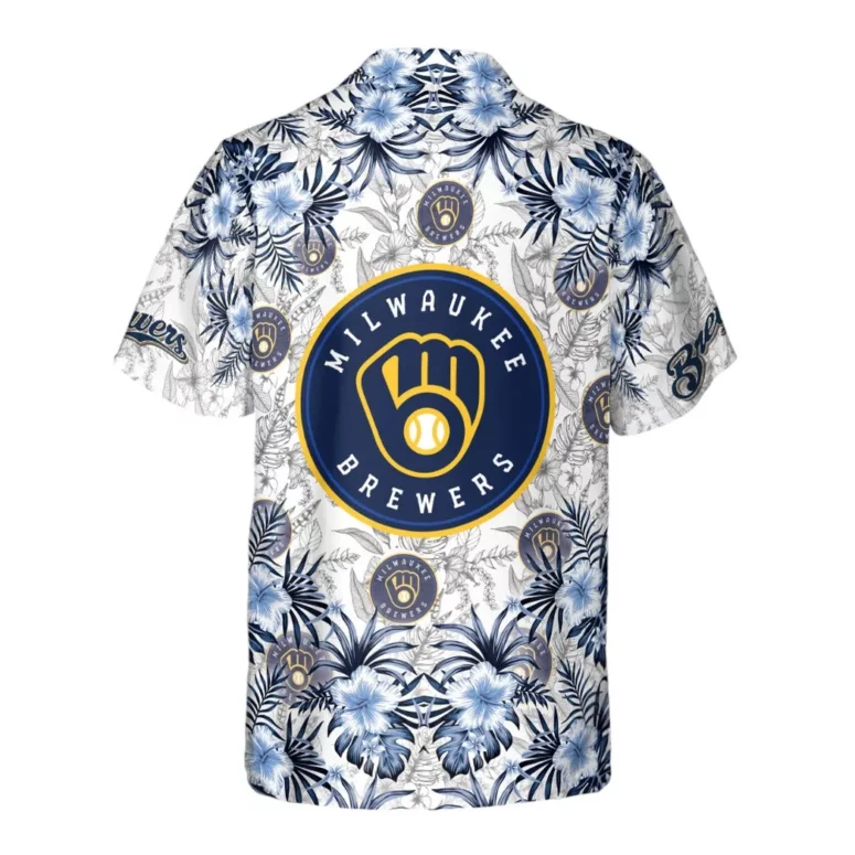 Milwaukee Brewers Hibiscus Splash Hawaiian Shirt