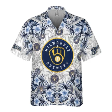 Milwaukee Brewers Hibiscus Splash Hawaiian Shirt