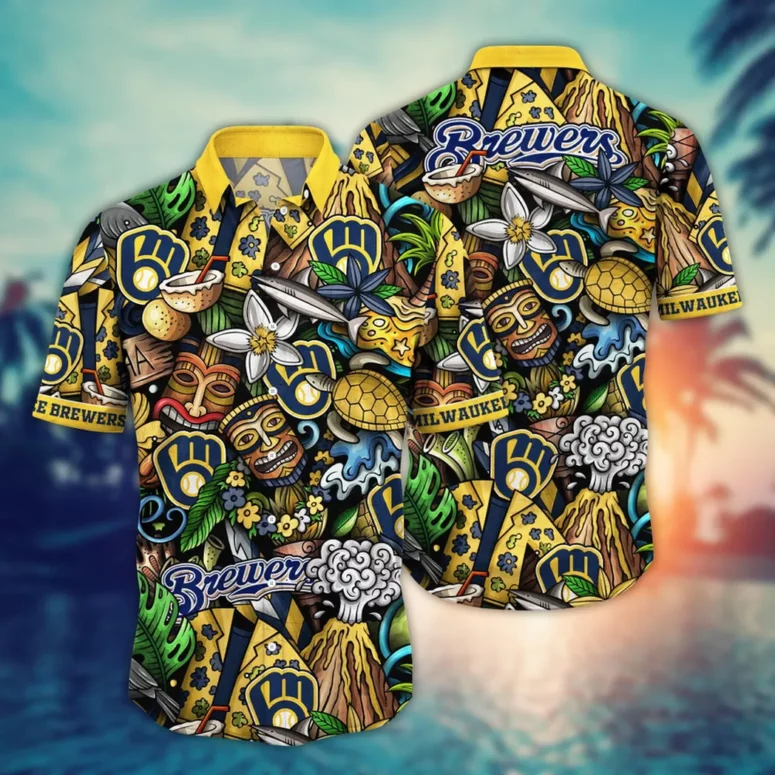 Milwaukee Brewers Island Adventure Hawaiian Shirt