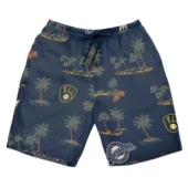 Milwaukee Brewers Island Paradise Hawaiian Short Front - TeeAloha