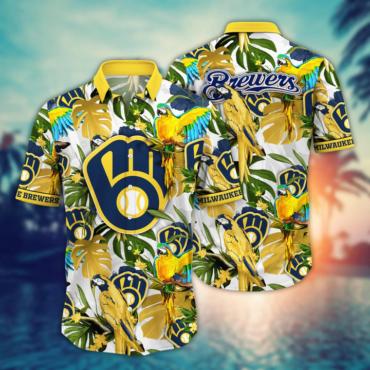 Milwaukee Brewers Paradise Parrot Hawaiian Shirt