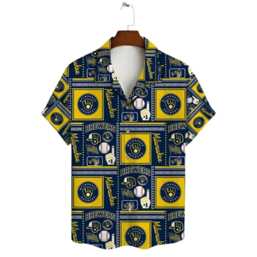 Milwaukee Brewers Retro Patchwork Hawaiian Shirt