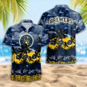 Milwaukee Brewers Sunset Palms Hawaiian Shirt