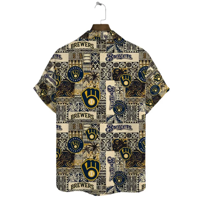 Milwaukee Brewers Tribal Patchwork Hawaiian Shirt