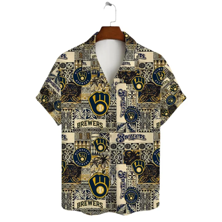 Milwaukee Brewers Tribal Patchwork Hawaiian Shirt