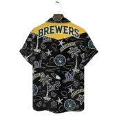 Milwaukee Brewers Tropical Nights Hawaiian Shirt Back - TeeAloha