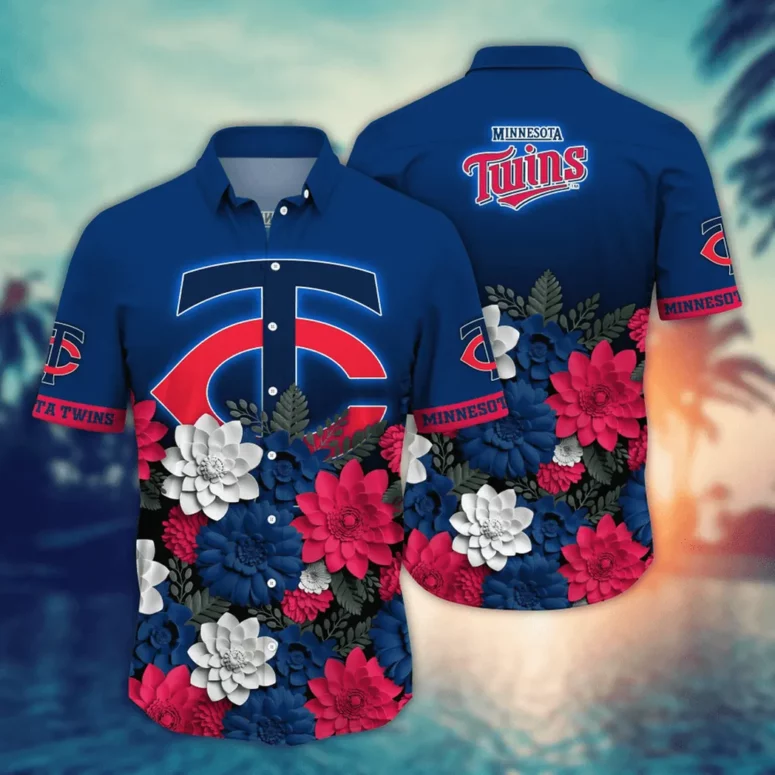 Minnesota Twins Bold Bloom Hawaiian Shirt