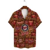 Minnesota Twins Coastal Comfort Hawaiian Shirt Front - TeeAloha