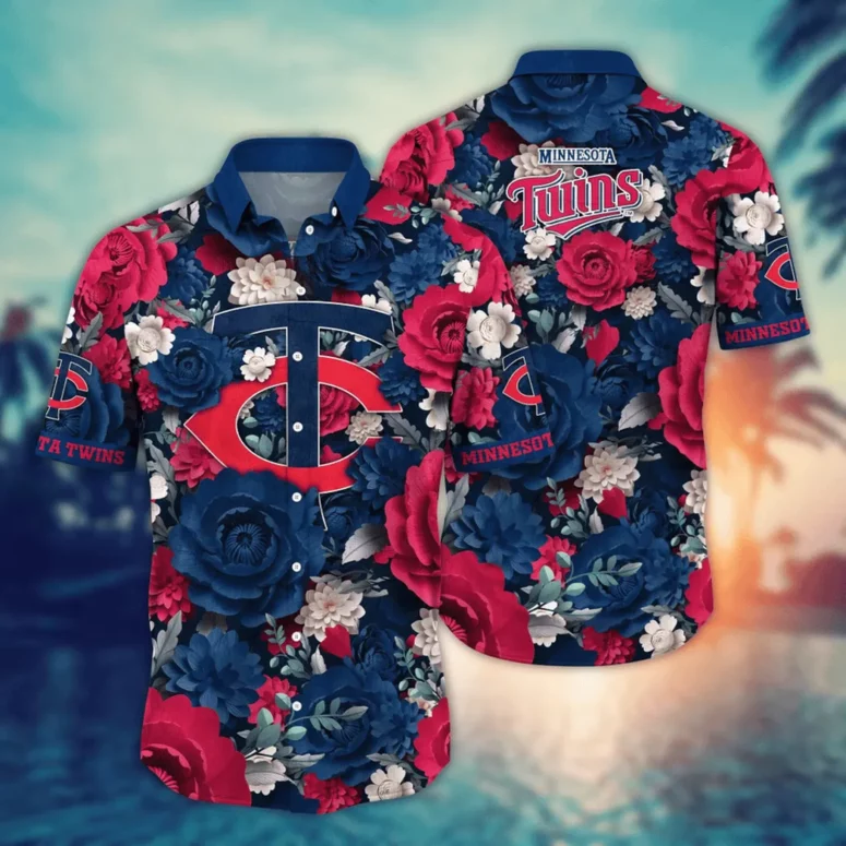 Minnesota Twins Floral Passion Hawaiian Shirt