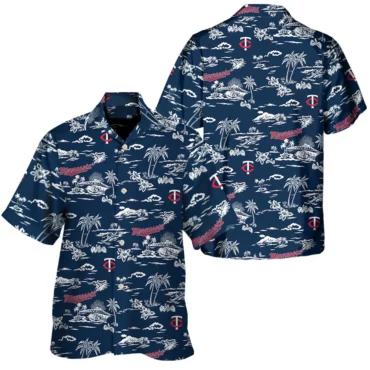 Minnesota Twins Island Sketch Hawaiian Shirt