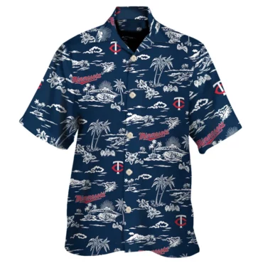 Minnesota Twins Island Sketch Hawaiian Shirt