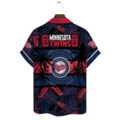 Minnesota Twins Paradise Print Hawaiian Shirt Back - TeeAloha