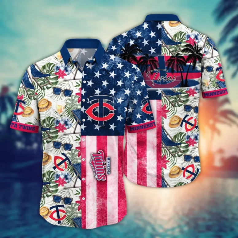 Minnesota Twins Patriotic Paradise Hawaiian Shirt