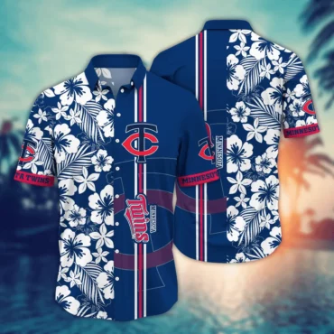 Minnesota Twins Tropical Blossom Hawaiian Shirt