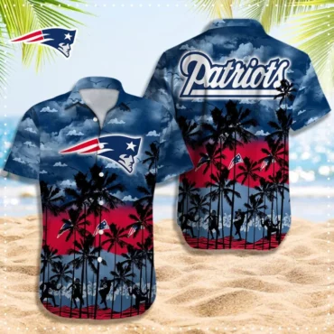 New England Patriots Beachside Retreat Hawaiian Shirt