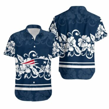 New England Patriots Hibiscus Flowers Hawaiian Shirt