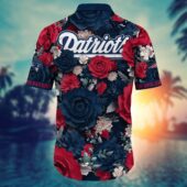 New England Patriots Sunset Wave Hawaiian Shirt Back - TeeAloha