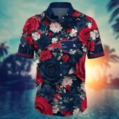 New England Patriots Sunset Wave Hawaiian Shirt Front - TeeAloha