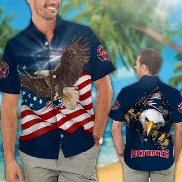 New England Patriots Surf's Up Hawaiian Shirt