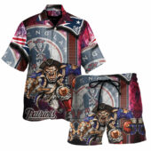 New England Patriots Tropical Game Hawaiian Shirt With Short - TeeAloha