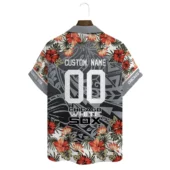 Personalized Chicago White Sox Flower Pattern Hawaiian Shirt Back - TeeAloha