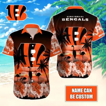 Personalized Cincinnati Bengals Flamingo Paradise Hawaiian Shirt