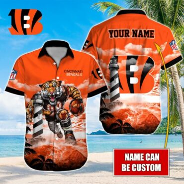 Personalized Cincinnati Bengals Lighthouse Fury Hawaiian Shirt