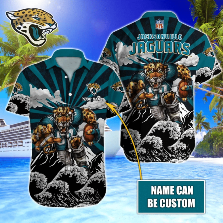 Personalized Jacksonville Jaguars Wave Conqueror Hawaiian Shirt