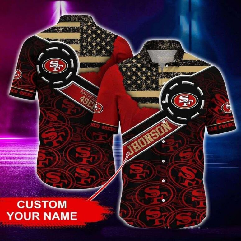 Personalized San Francisco 49ers Patriotic Playmaker Hawaiian Shirt