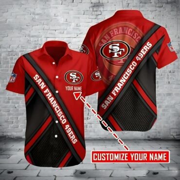 Personalized San Francisco 49ers Sleek Sidelines Hawaiian Shirt