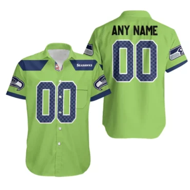 Personalized Seattle Seahawks Neon Jersey Hawaiian Shirt