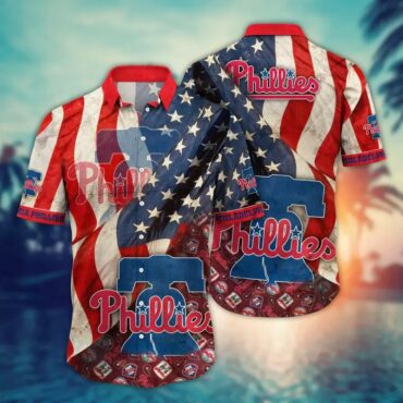 Philadelphia Phillies American Spirit Hawaiian Shirt