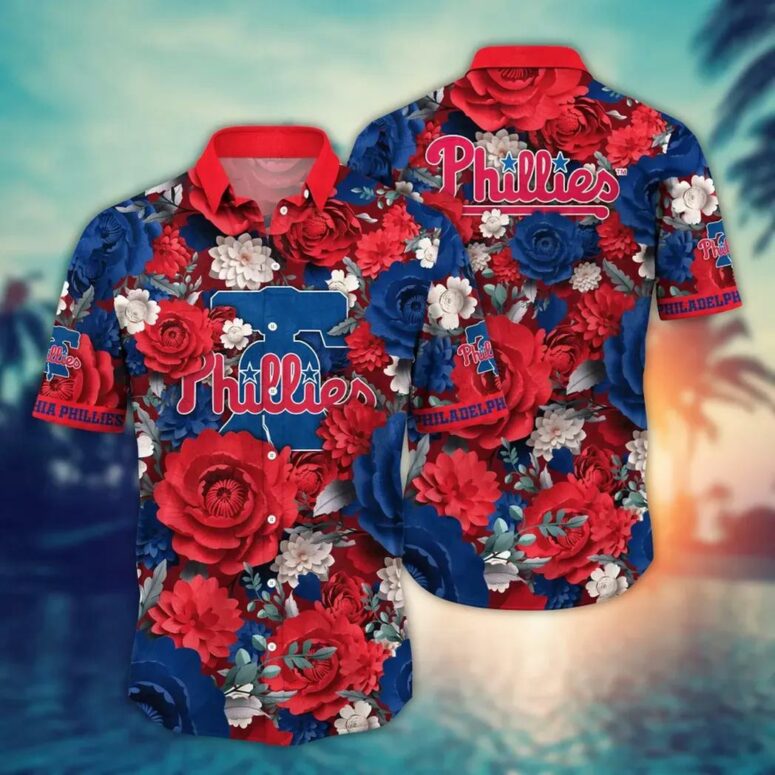 Philadelphia Phillies Blooming Rose Hawaiian Shirt