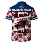 Philadelphia Phillies Coconut Tree Pattern Hawaiian Shirt Back - TeeAloha